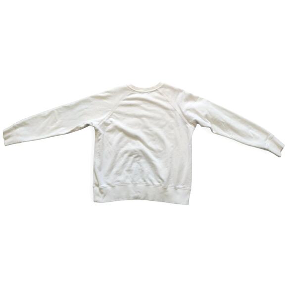 Peloton Cream Embroidered Crew Neck French Terry Pullover Sweatshirt Women Sz L - Picture 5 of 10